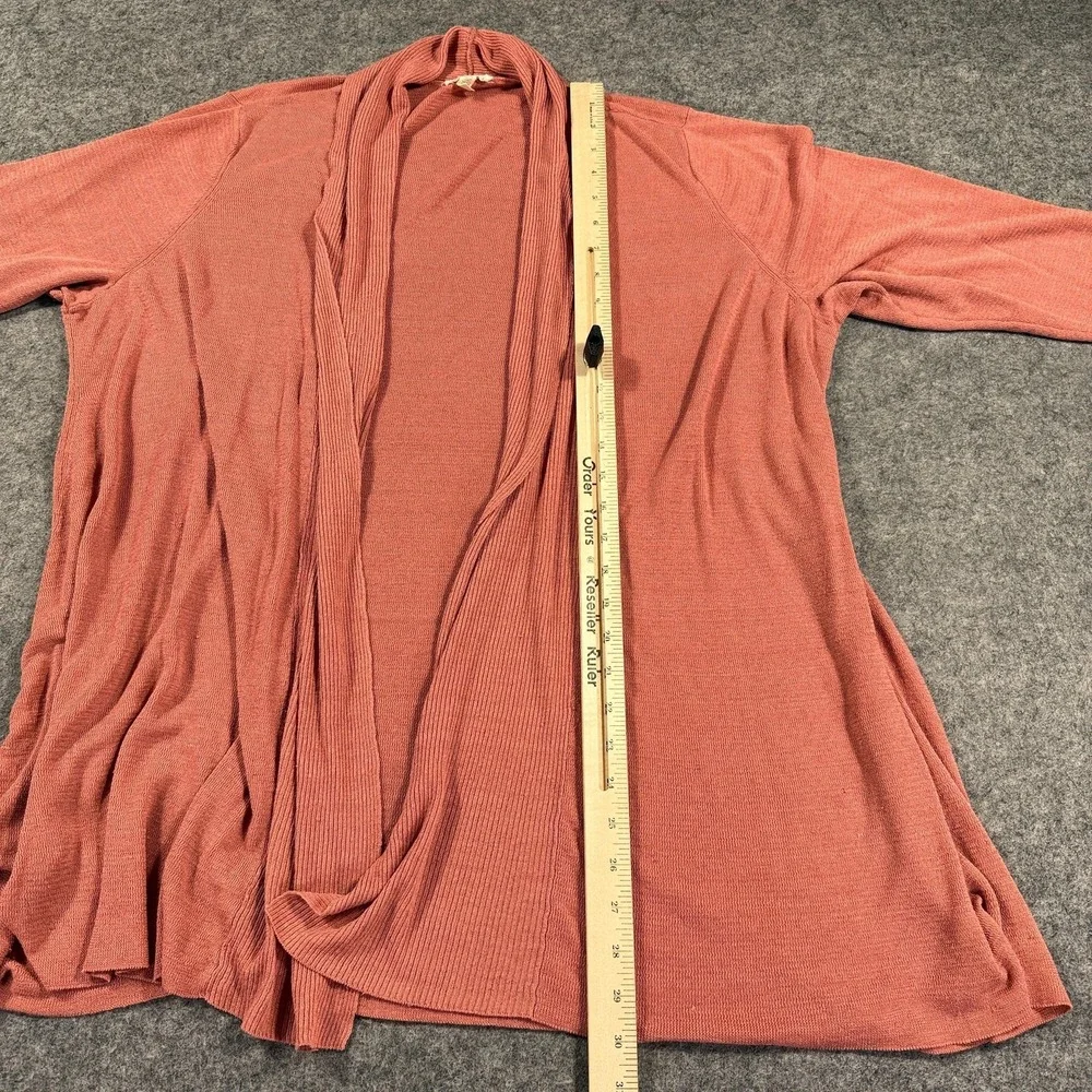 Eileen Fisher Cardigan Womens‎ 3X Pink Linen Nylon Open Front Lightweight Knit